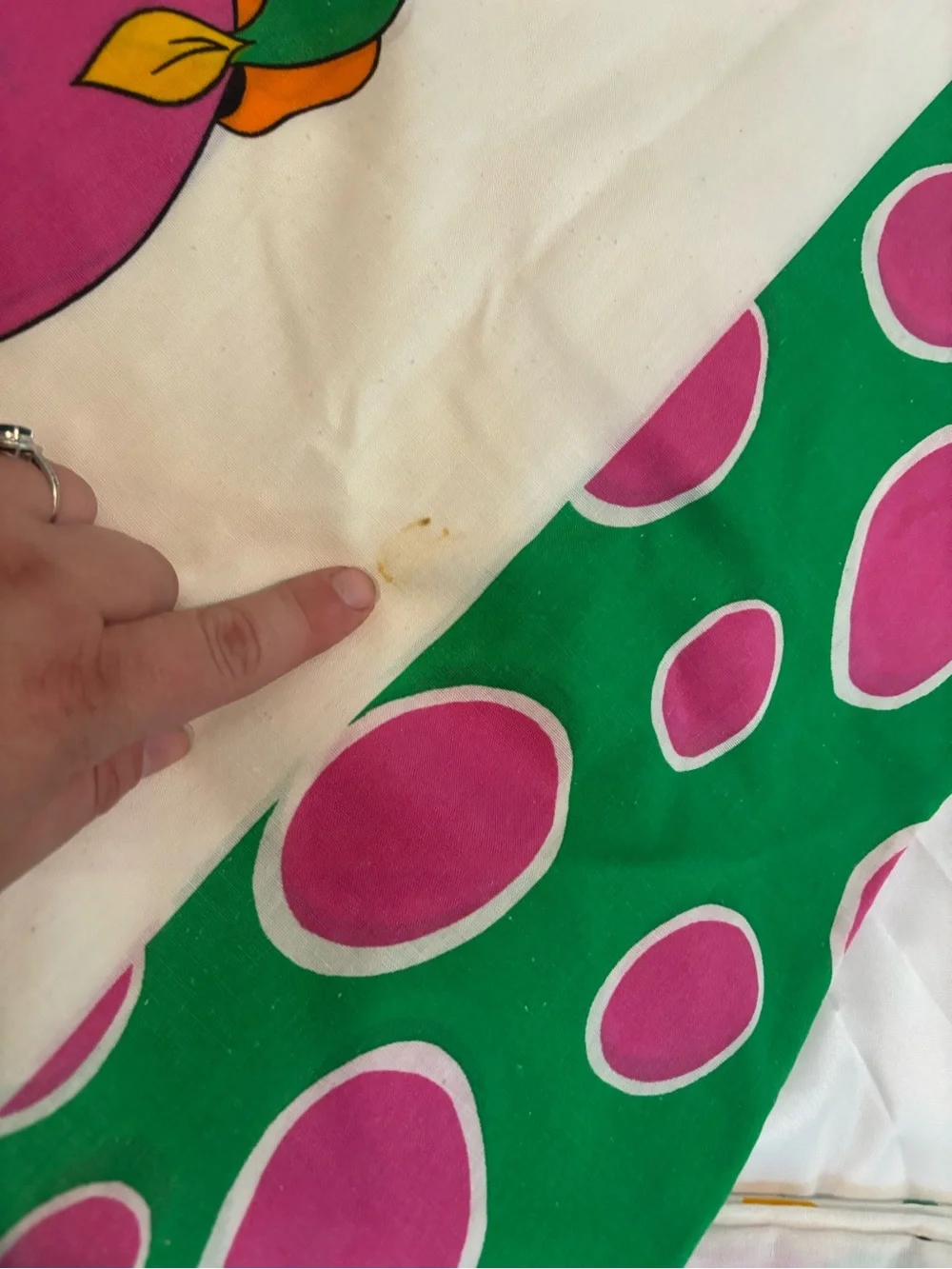 Vintage Barney 1992 kids Sheet Set in Pink Green and White